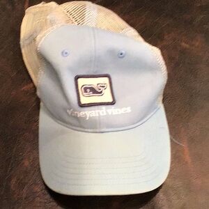 Vineyard Vines Light Blue Whale Patch Mesh Trucker Cap